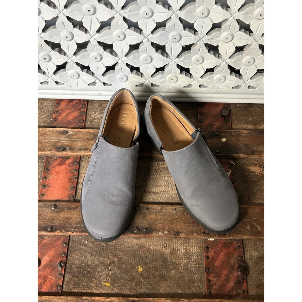 Hotter Comfort Concept Grey Leather Zip Slip‎ On Loafers Shoe Size 6